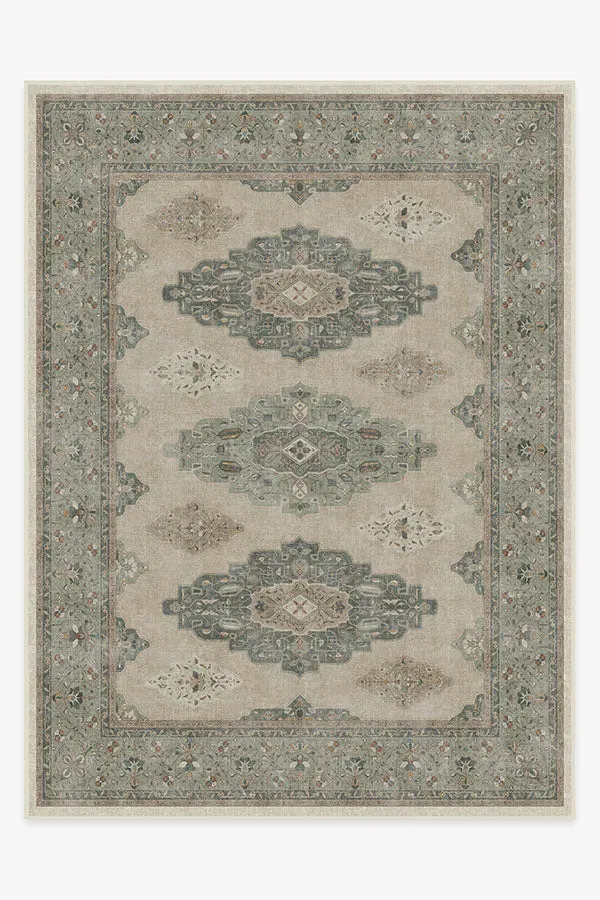 Extra Large Flatwoven Rug Machine Washable - Sage