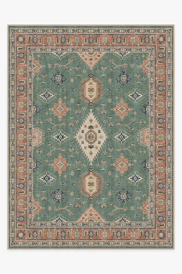 Extra Large Machine Washable Rug - Copper Sage