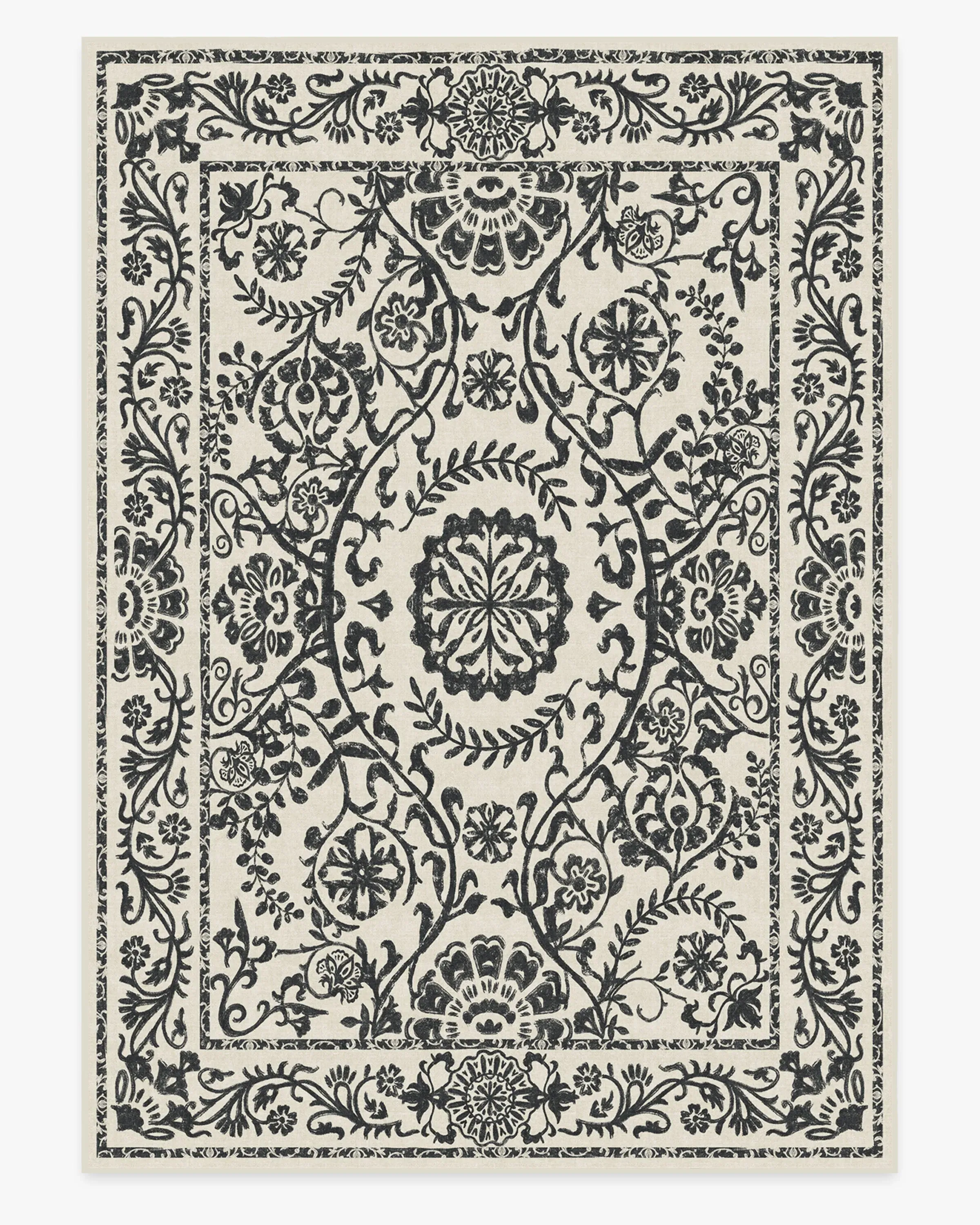 Extra Large Rug Machine Washable - Black & White