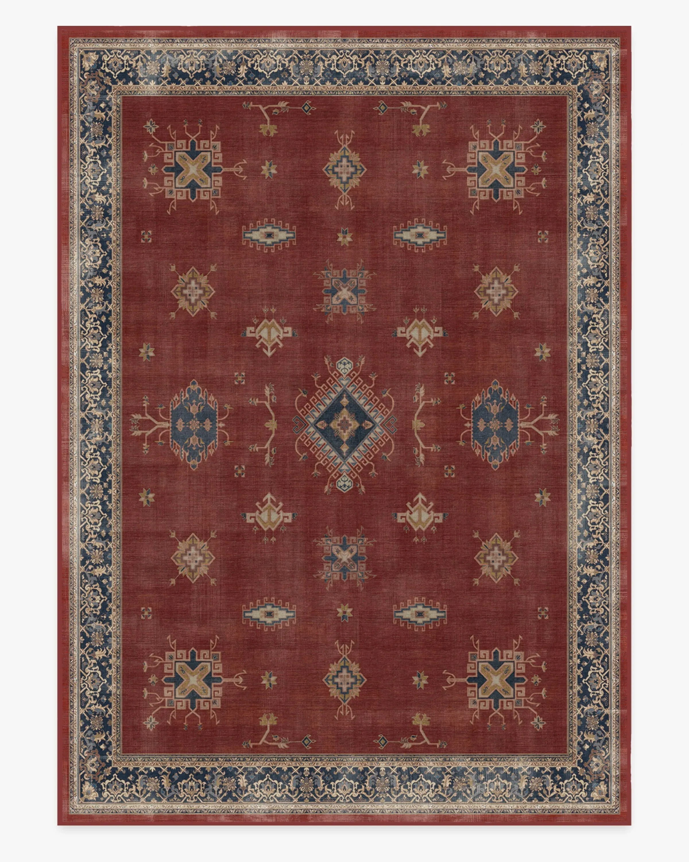 Extra Large Rug Machine Washable - Red, Flatwoven