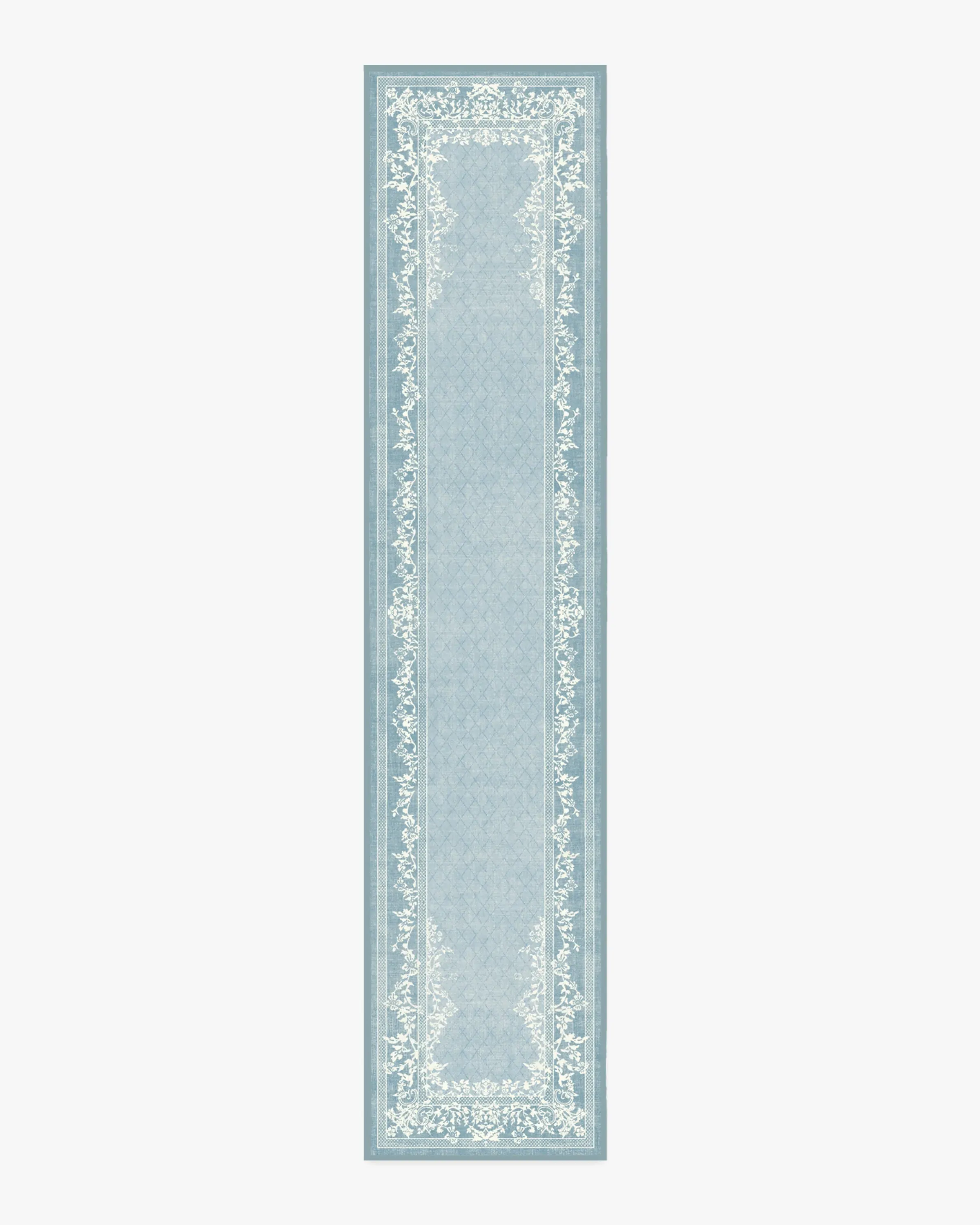 Extra Long Runner Rug Machine Washable - Blue