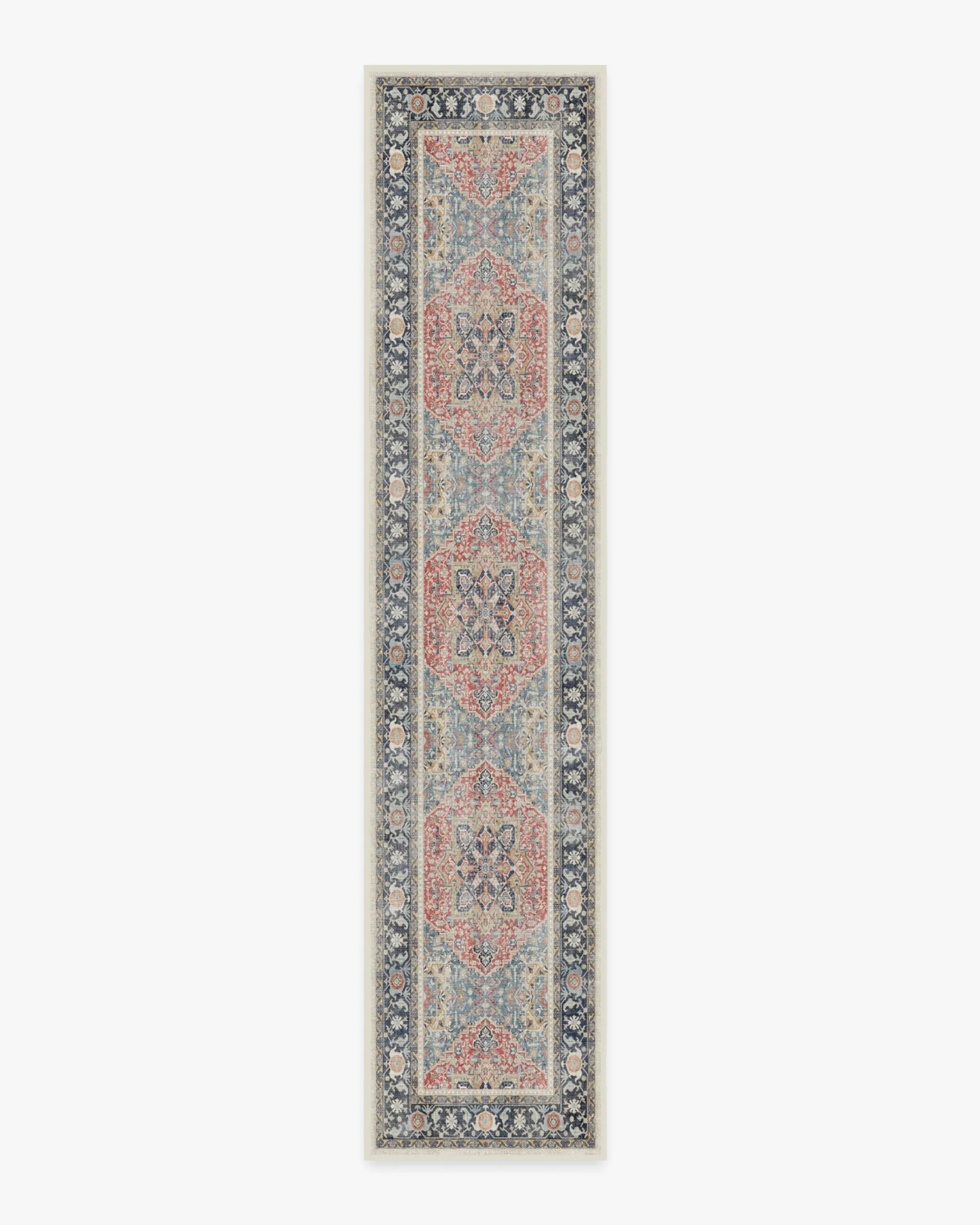Extra Long Runner Rug Washable - Red, Flatwoven