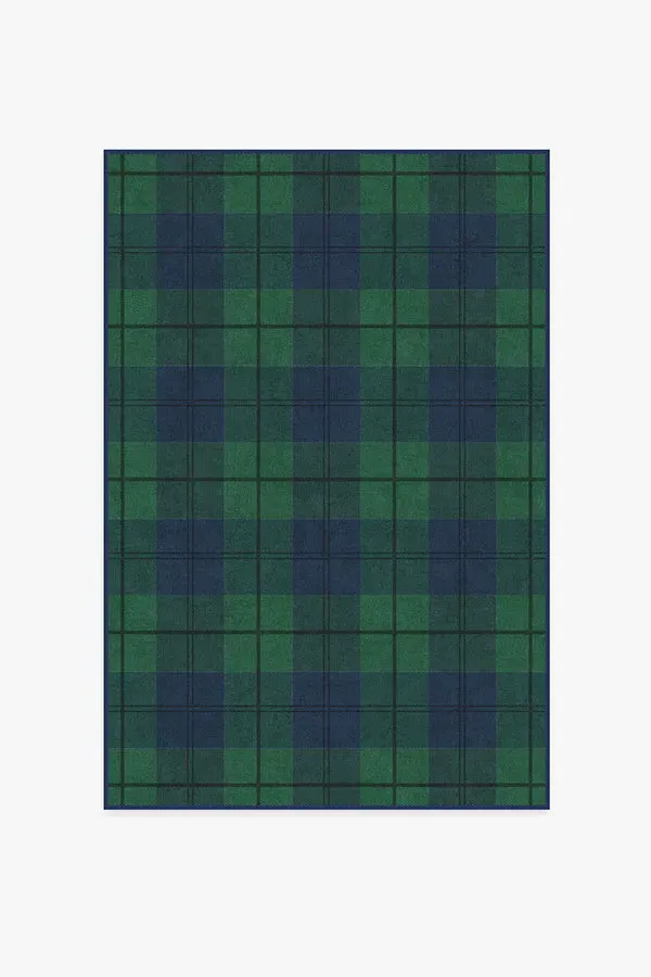 Flatwoven Area Rug Machine Washable - Green