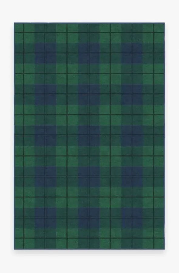 Flatwoven Area Rug Machine Washable - Green