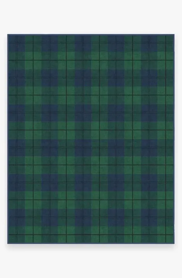 Flatwoven Area Rug Machine Washable - Green