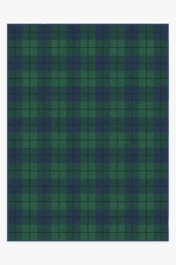 Flatwoven Area Rug Machine Washable - Green