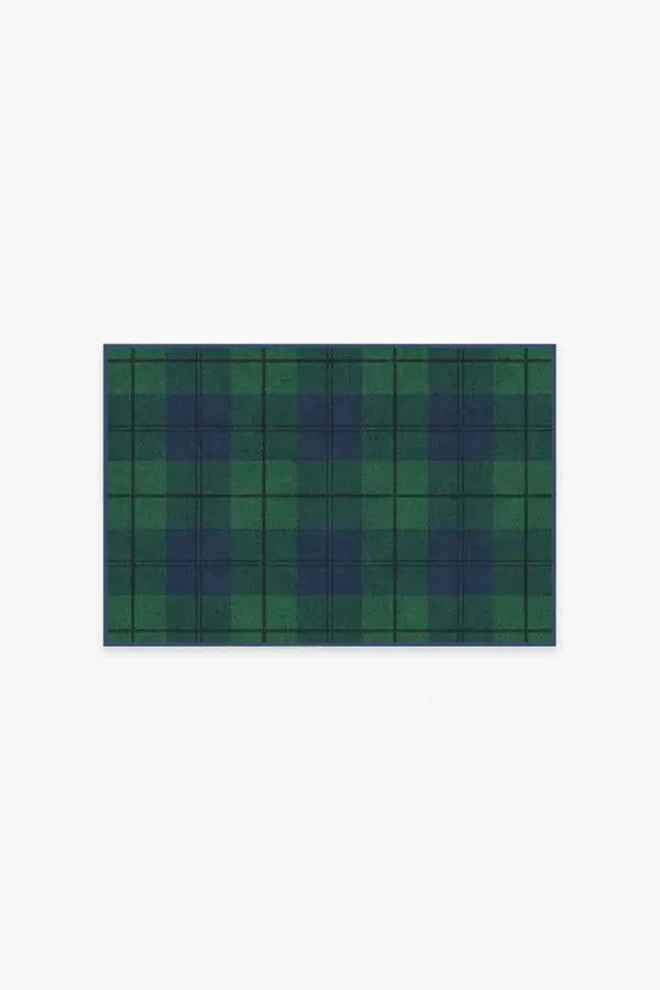 Flatwoven Area Rug Machine Washable - Green image