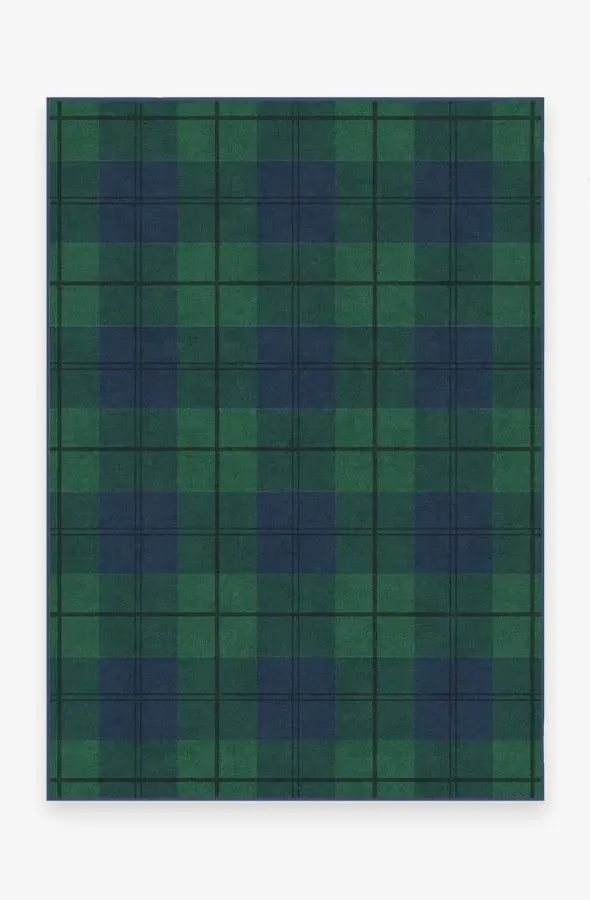 Flatwoven Area Rug Machine Washable - Green
