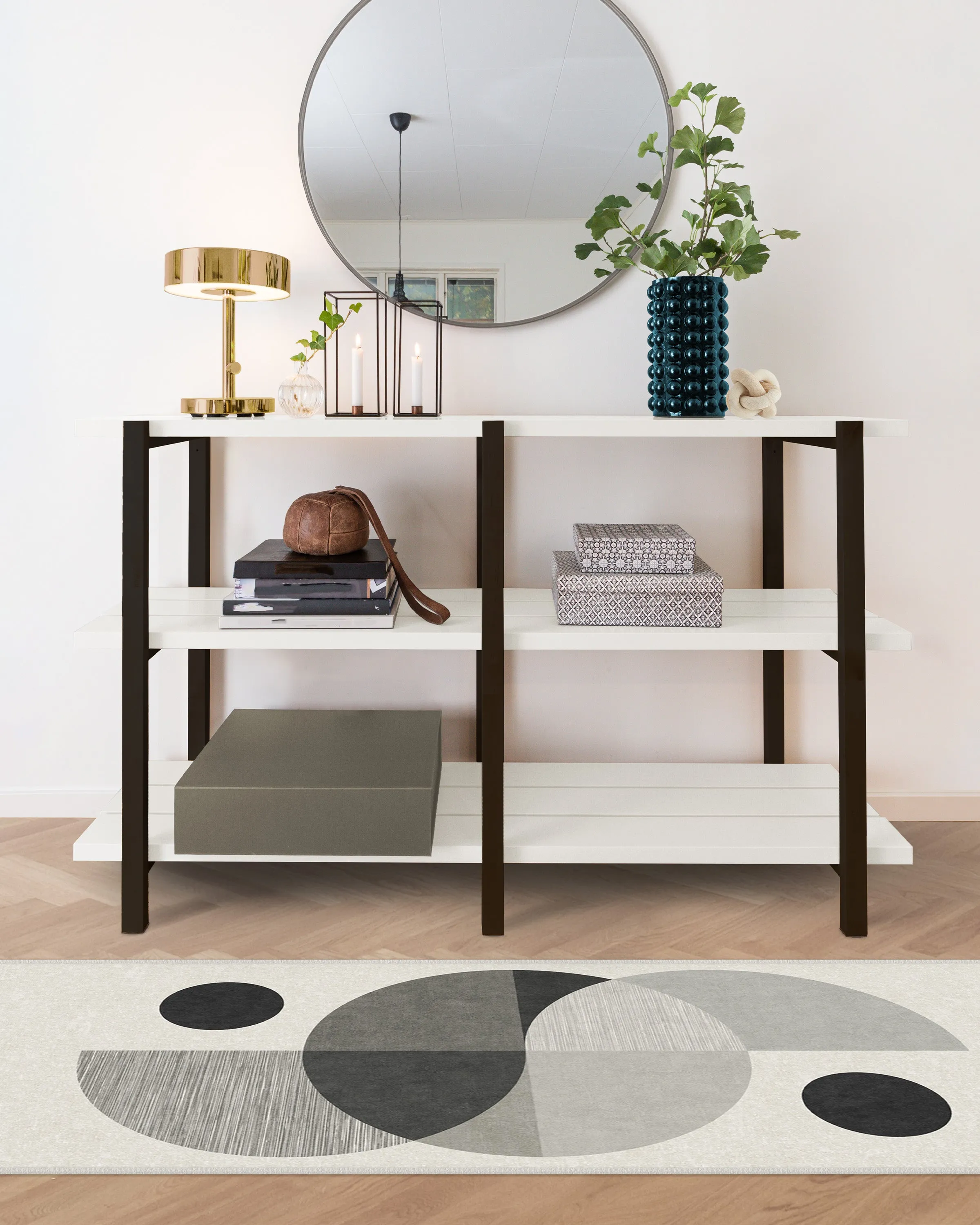 Flatwoven Area Rug Machine Washable - Grey, Chenille