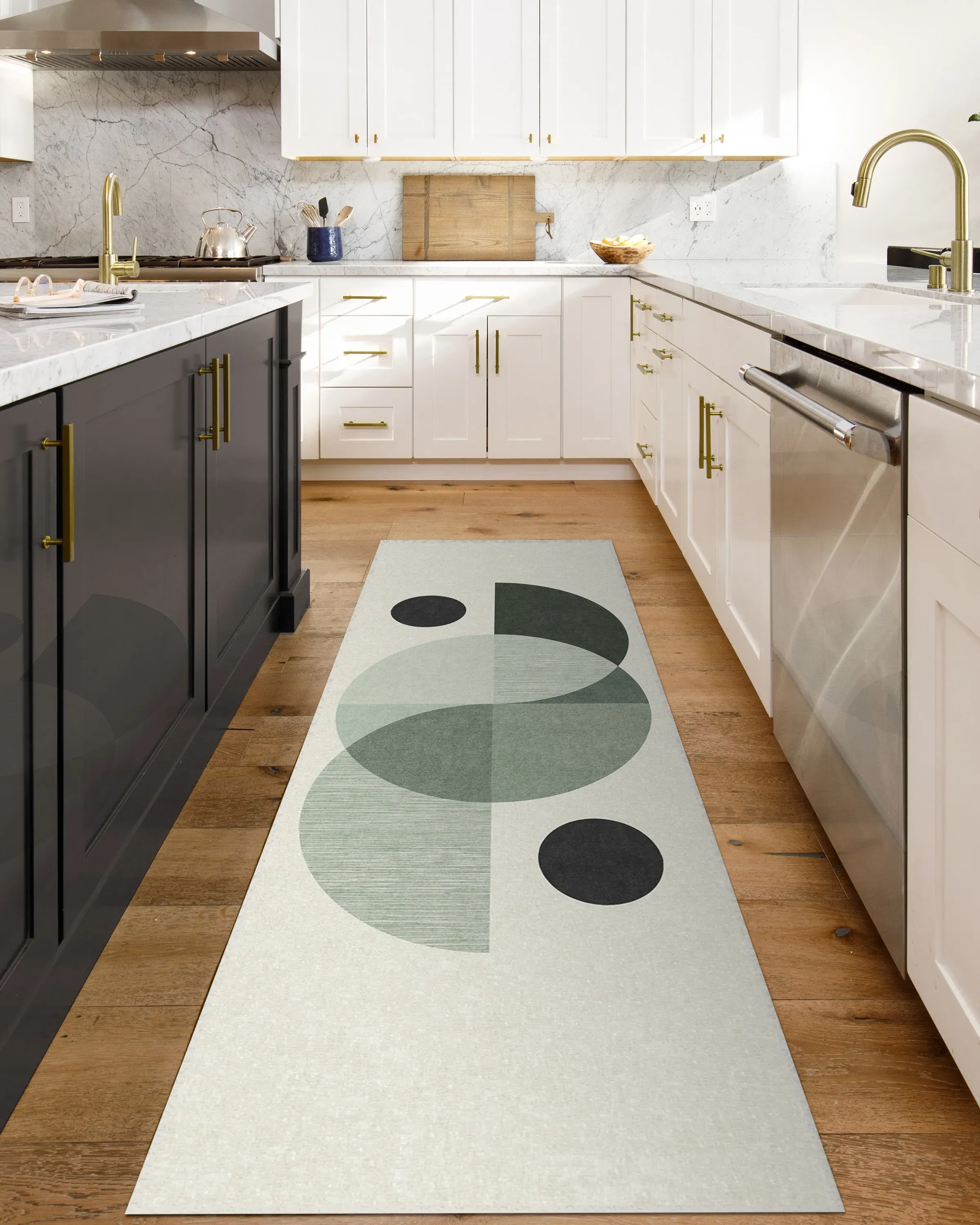 Flatwoven Area Rug Machine Washable - Sage, Chenille