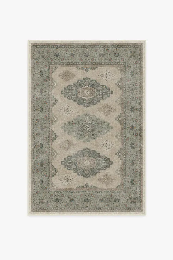 Flatwoven Area Rug Machine Washable - Sage, Chenille