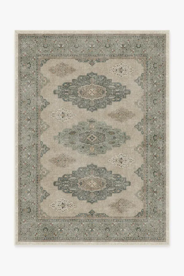 Flatwoven Area Rug Machine Washable - Sage, Chenille