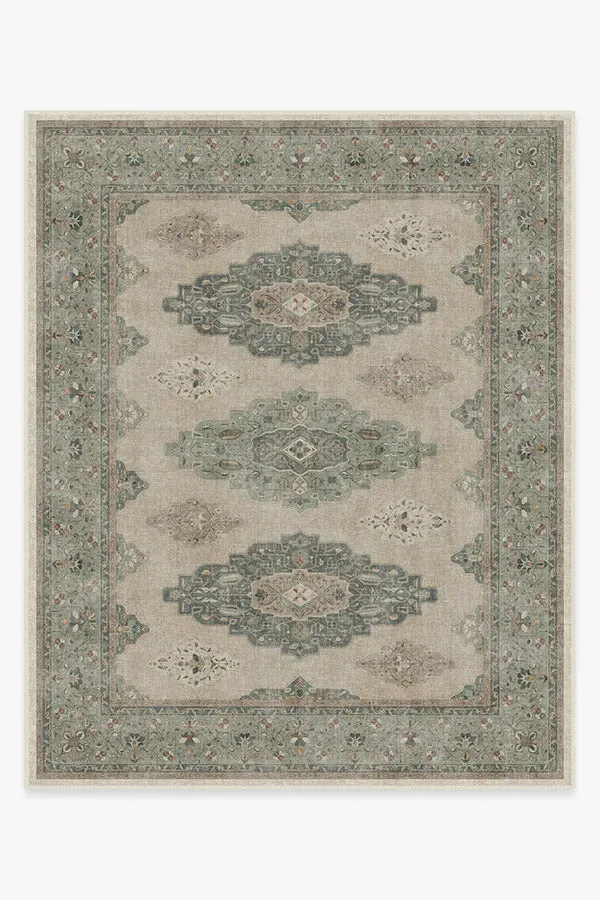 Flatwoven Area Rug Machine Washable - Sage, Chenille