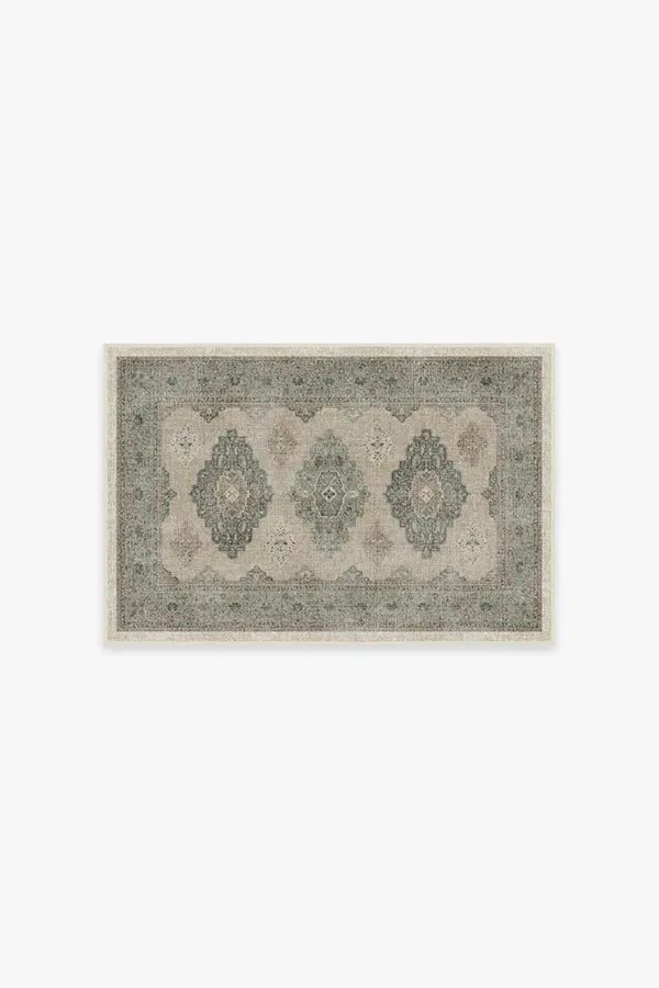Flatwoven Area Rug Machine Washable - Sage, Chenille image