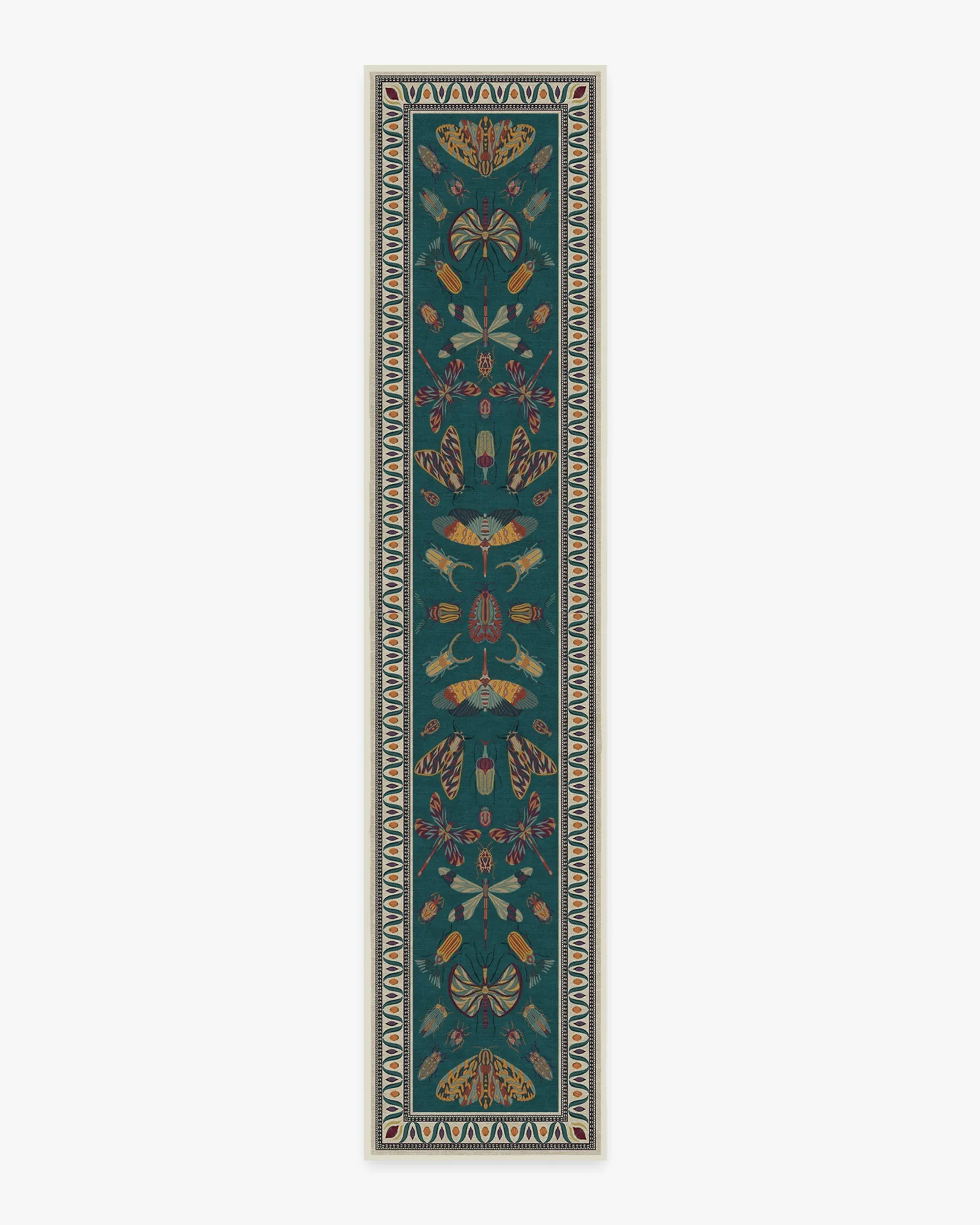Flatwoven Area Rug Machine Washable - Teal, Chenille