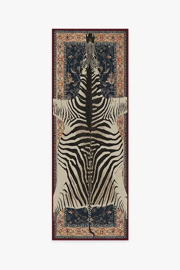Flatwoven Area Rug Safari Print - Sapphire, Chenille