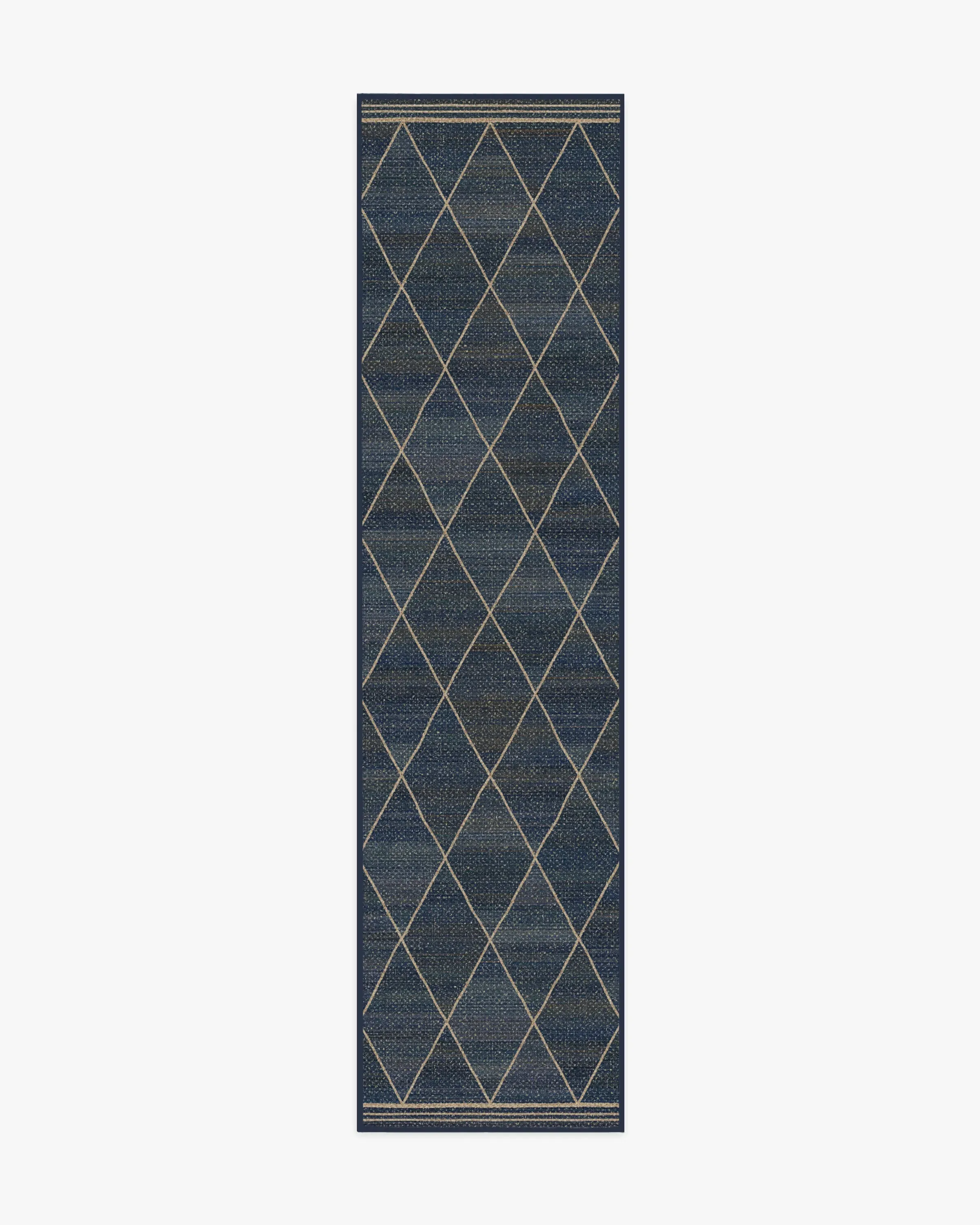 Harlequin Trellis Area Rug - Navy, Polyester