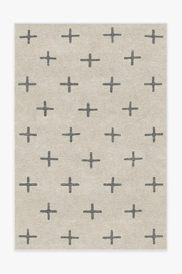 Large Area Rug Machine Washable - Birch, Charcoal