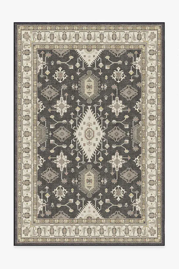 Large Area Rug Machine Washable - Black