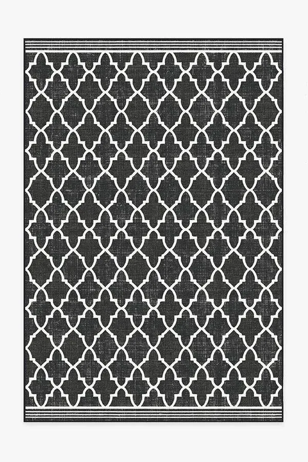 Large Area Rug Machine Washable - Black