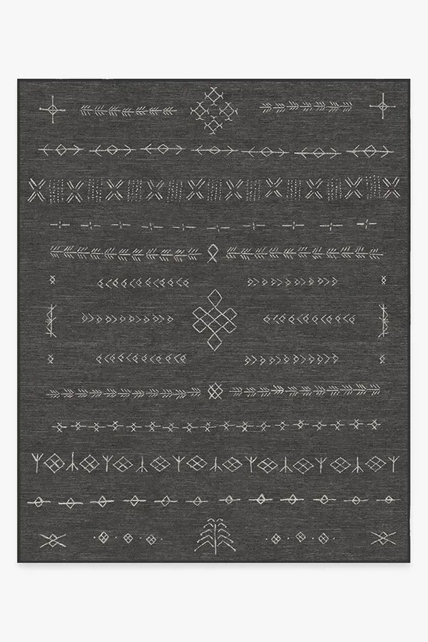 Large Area Rug Machine Washable - Black