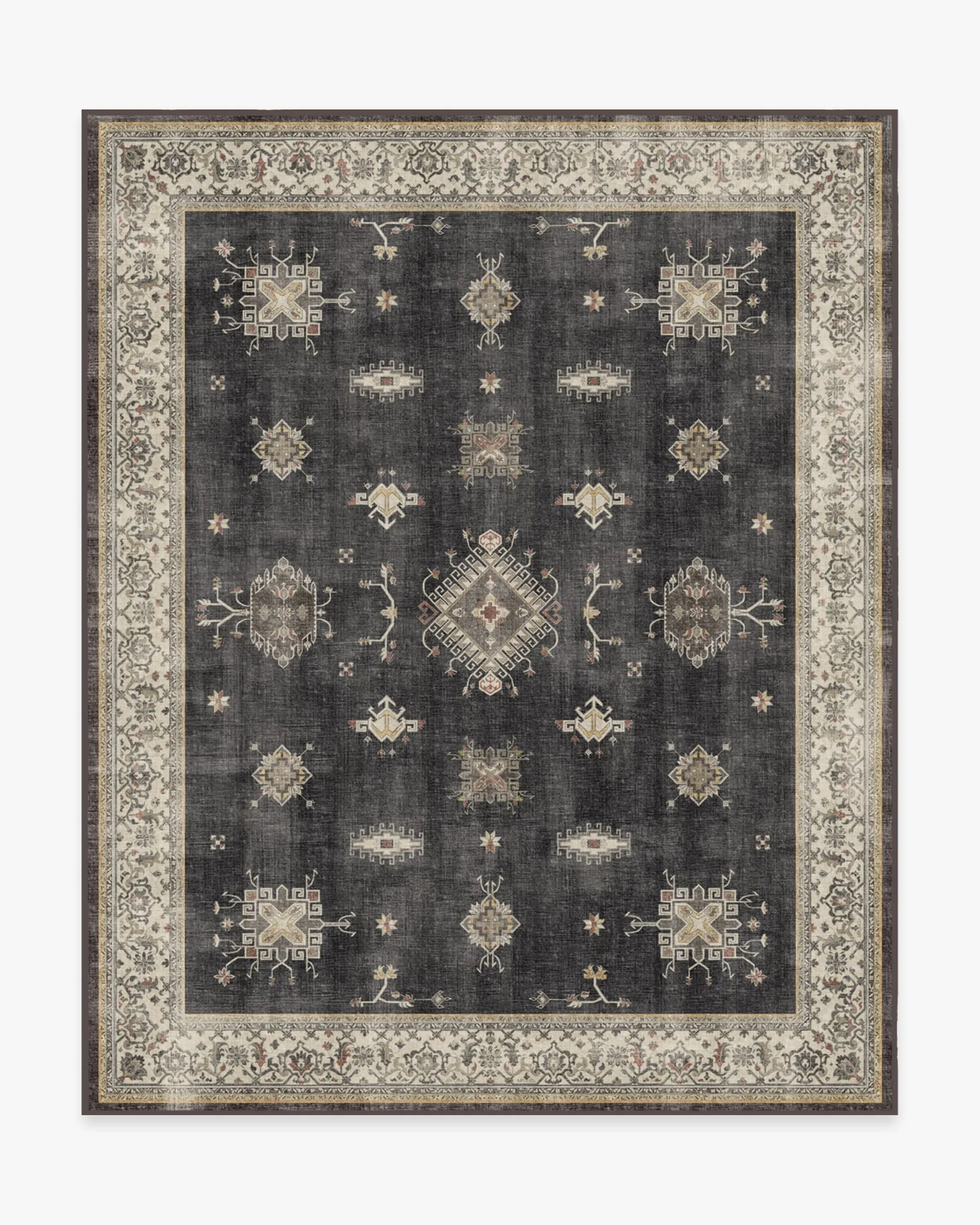 Large Area Rug Machine Washable - Black