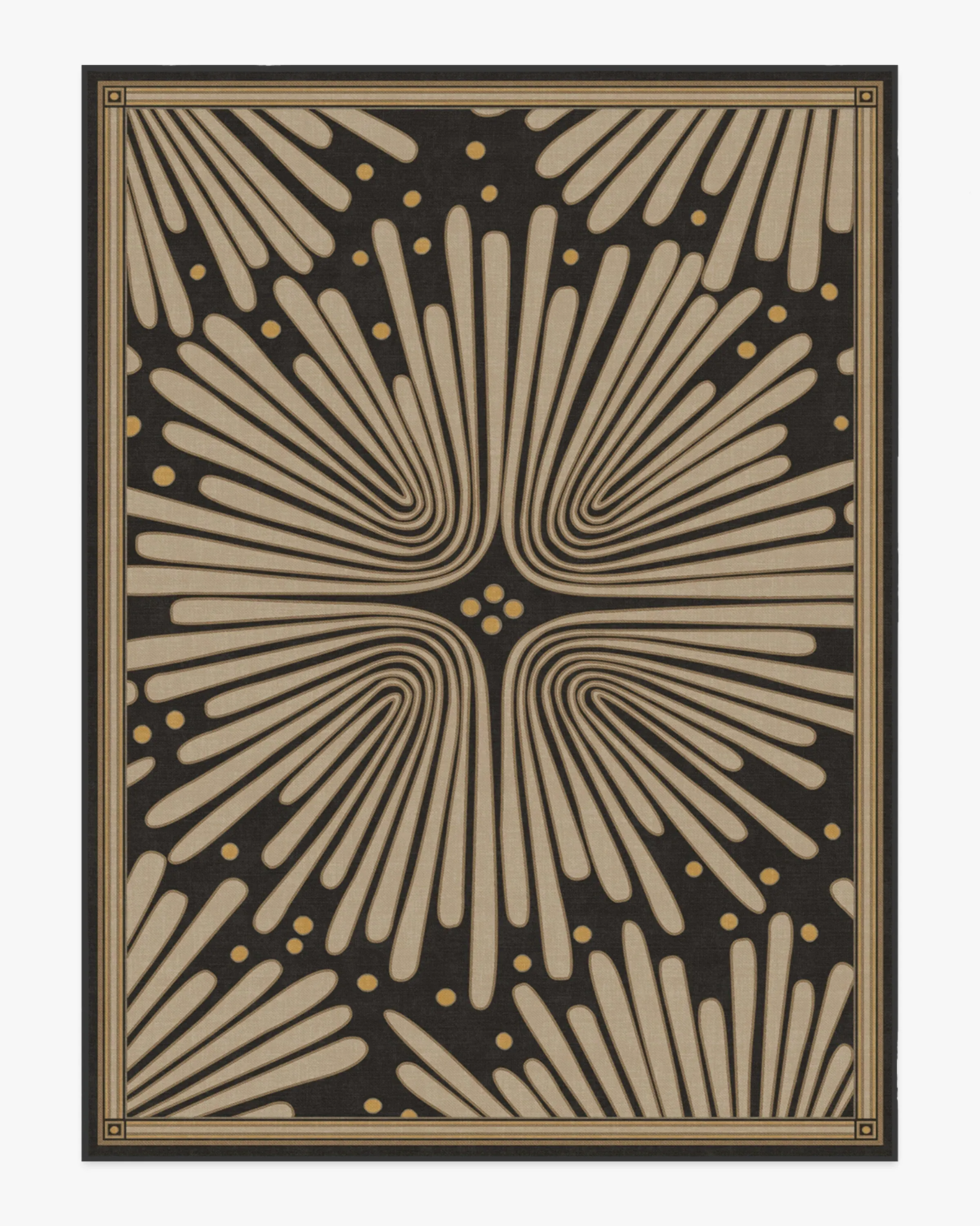 Large Area Rug Machine Washable - Black