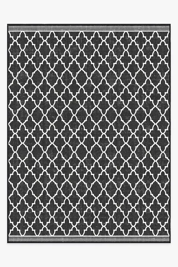 Large Area Rug Machine Washable - Black