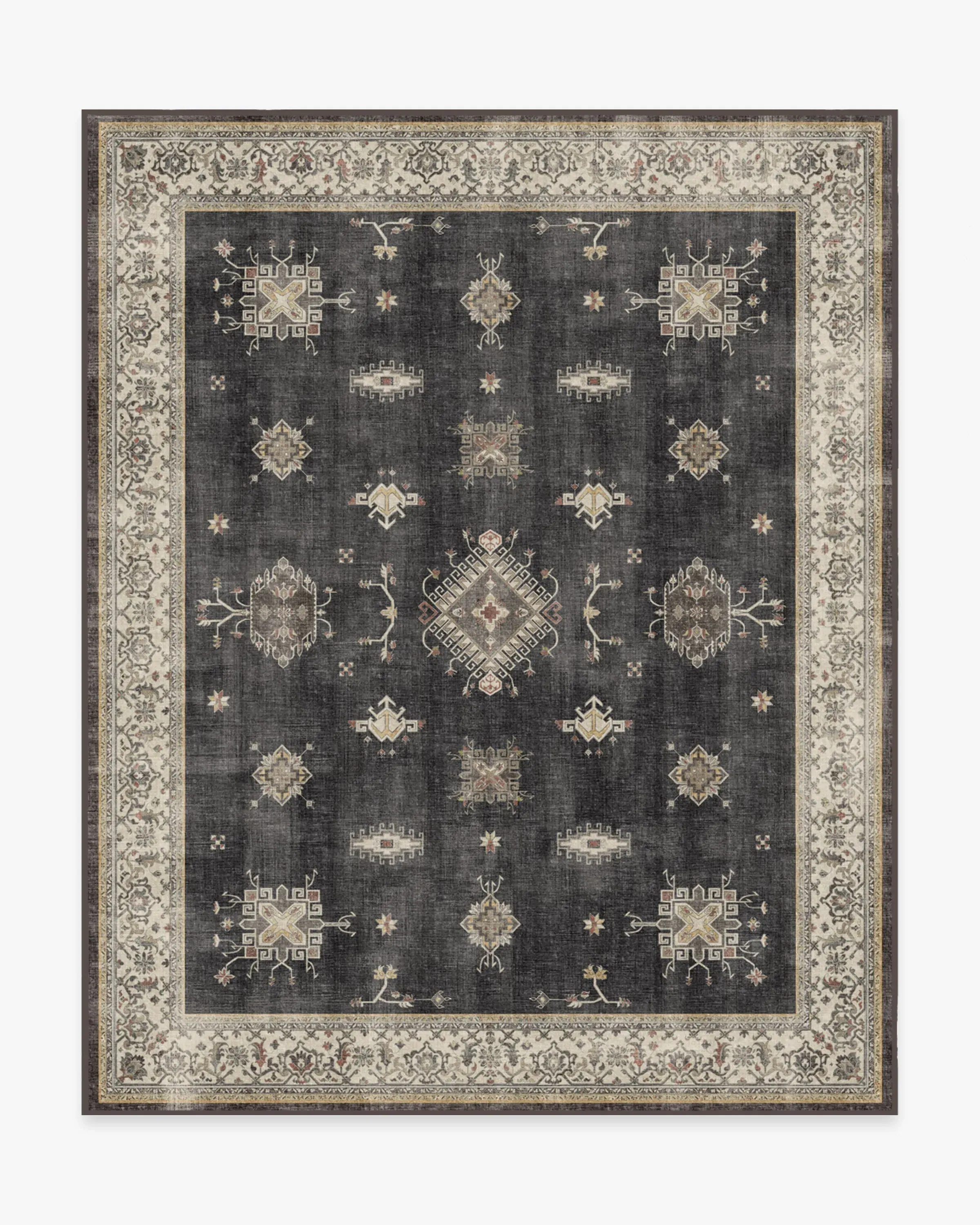 Large Area Rug Machine Washable - Black