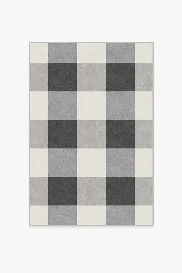 Large Area Rug Machine Washable - Black, Chenille