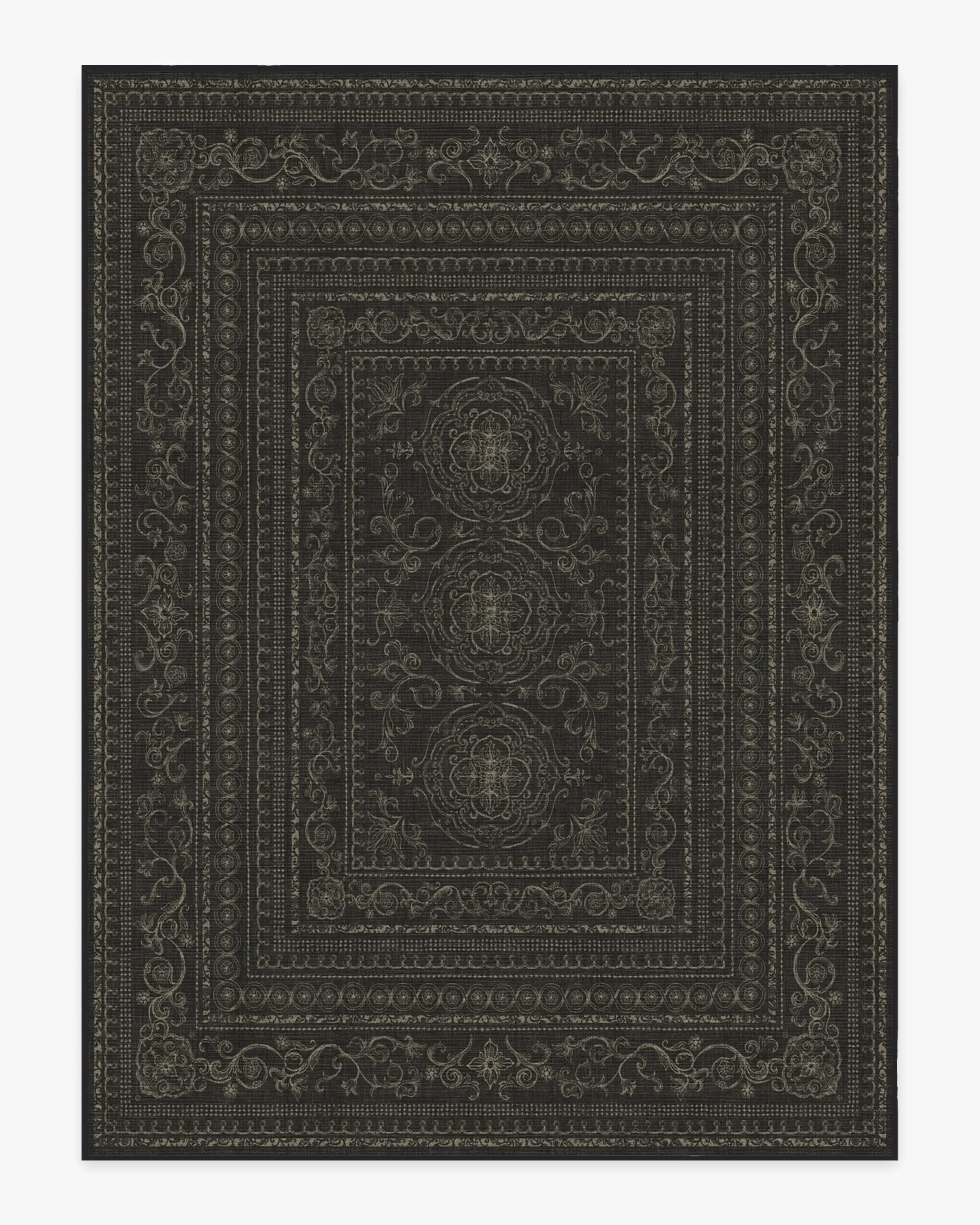 Large Area Rug Machine Washable - Black, Chenille