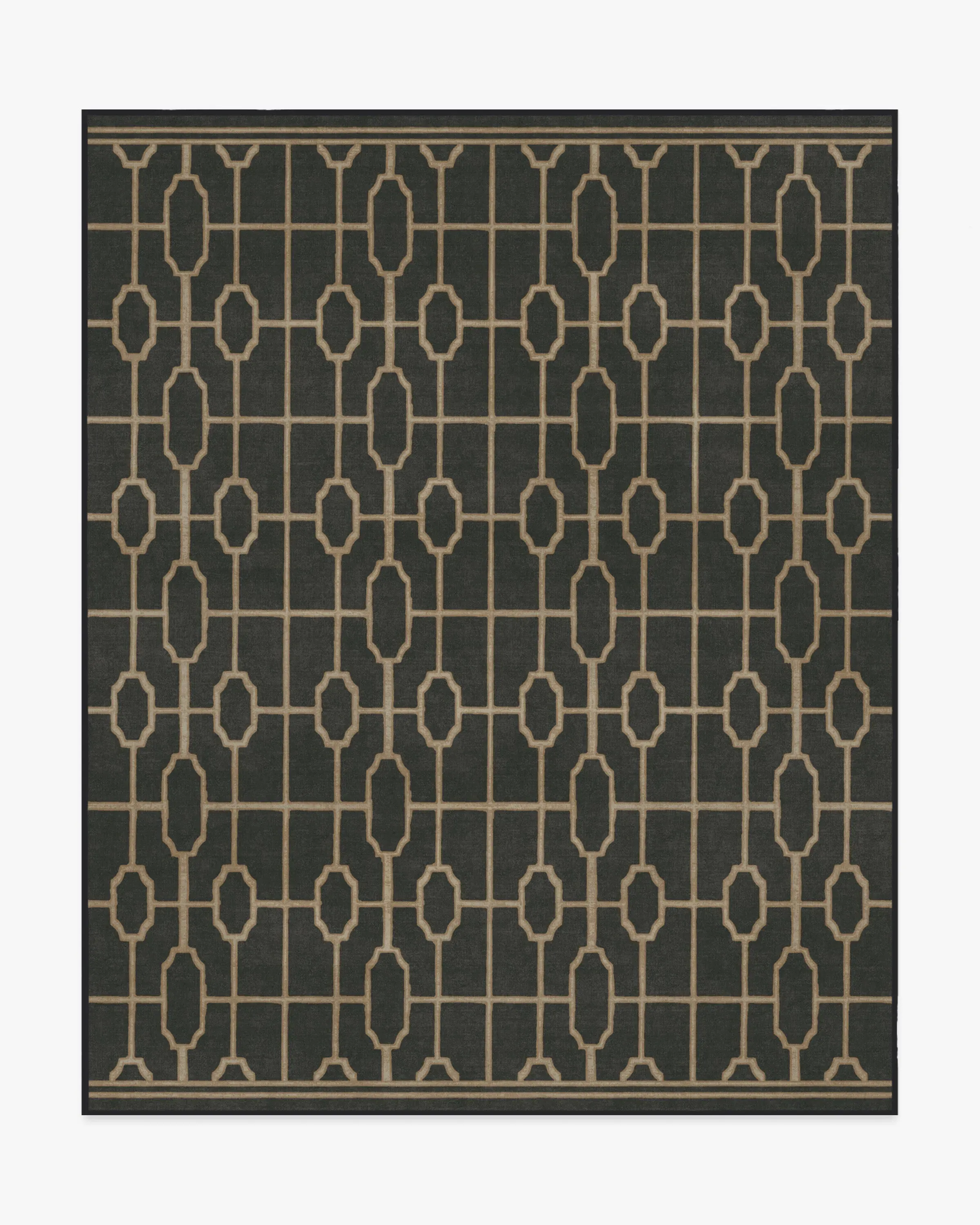 Large Area Rug Machine Washable - Black, Gold
