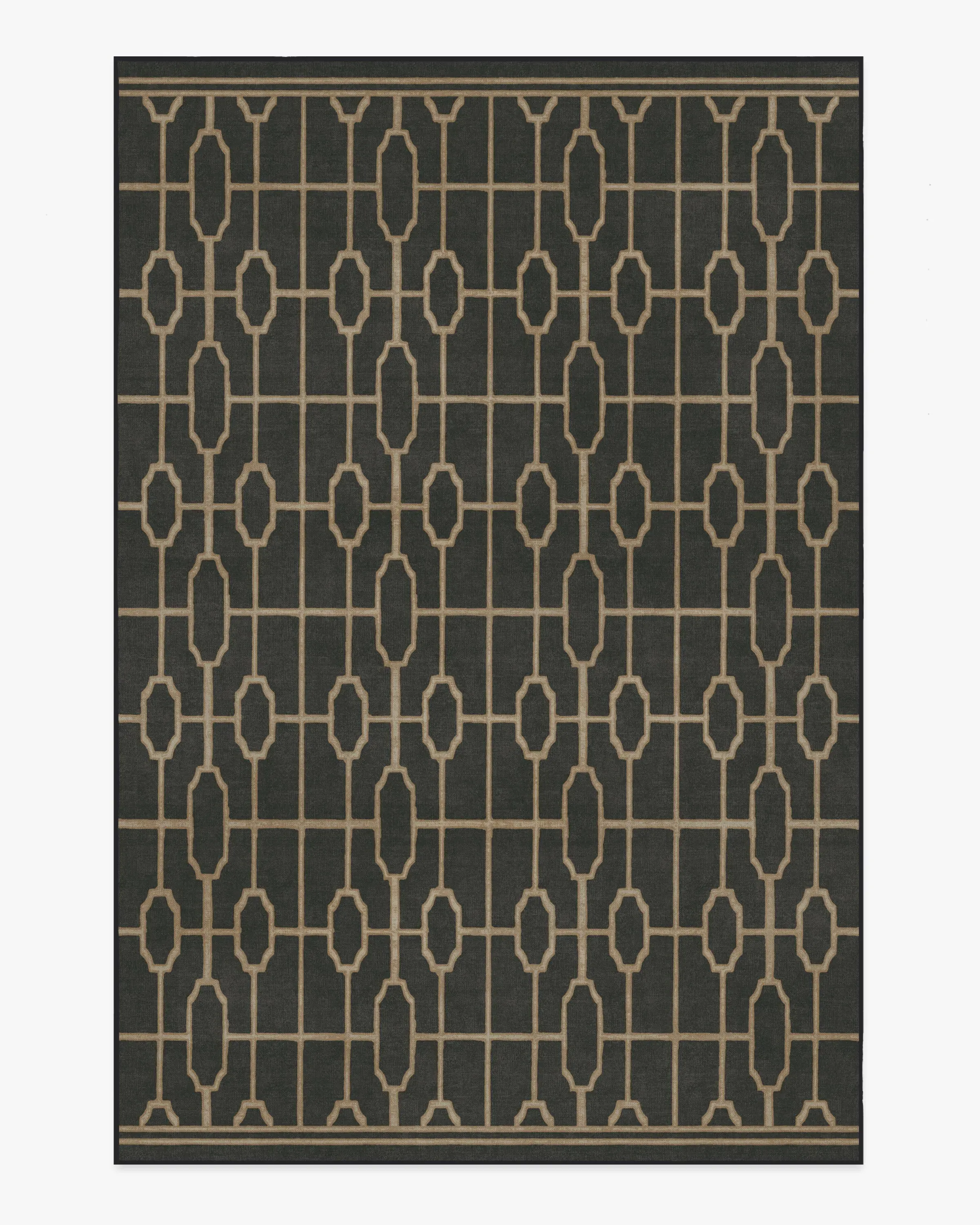 Large Area Rug Machine Washable - Black, Gold