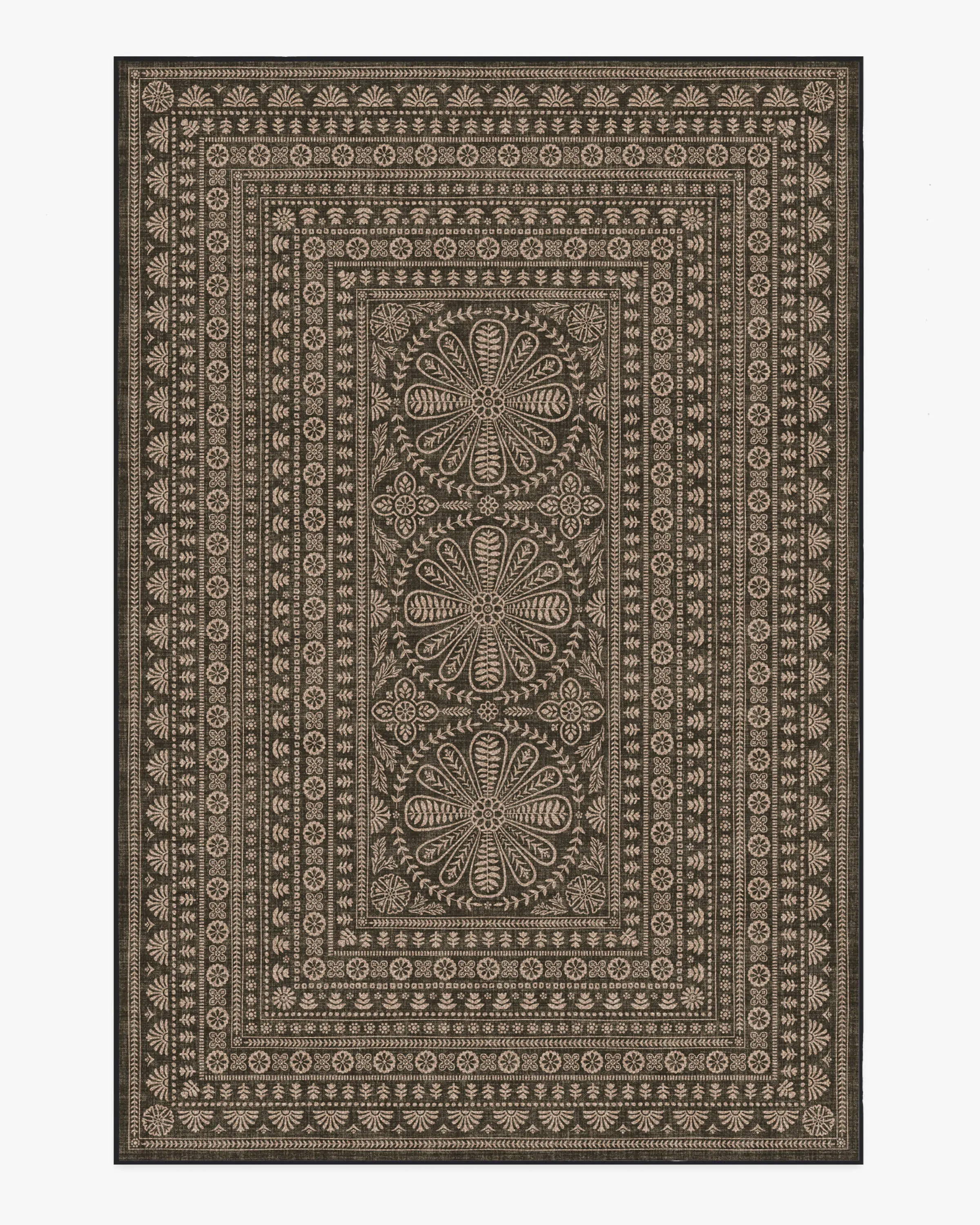Large Area Rug Machine Washable - Black, Polyester