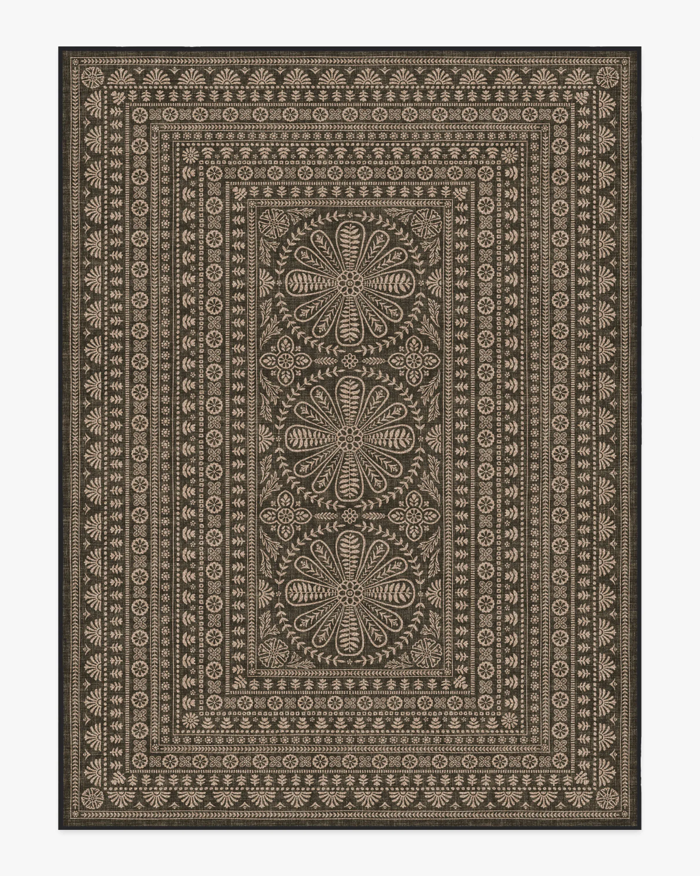 Large Area Rug Machine Washable - Black, Polyester