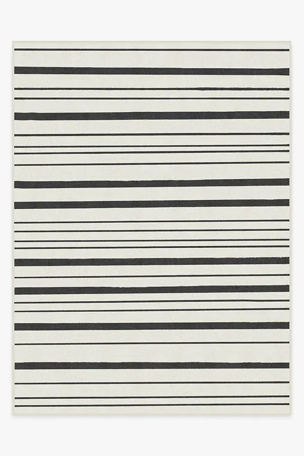 Large Area Rug Machine Washable - Black Stripe