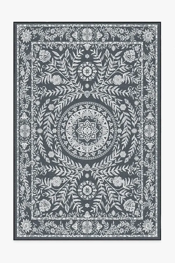 Large Area Rug Machine Washable - Black