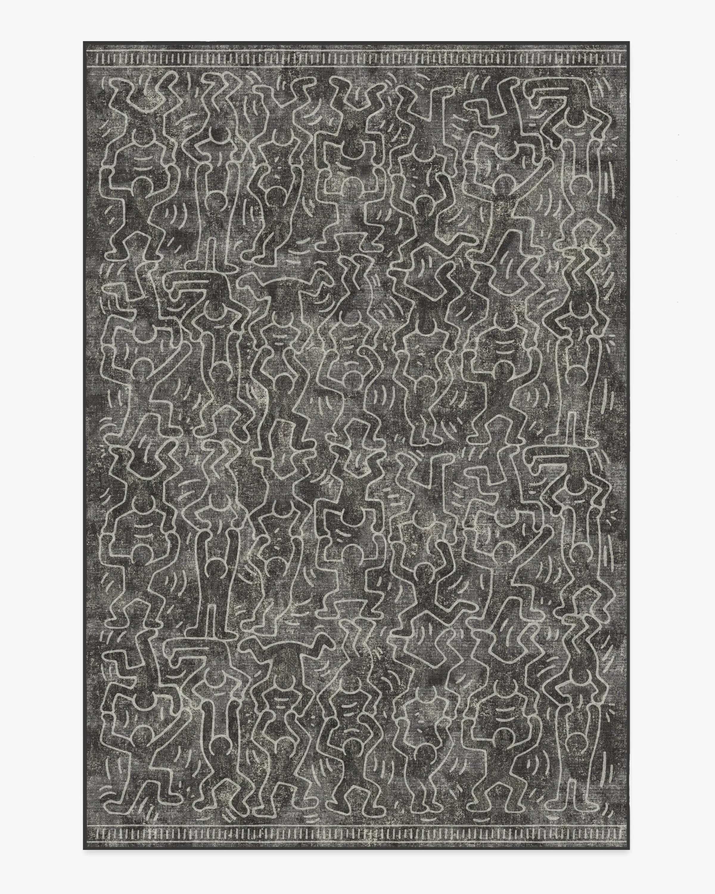 Large Area Rug Machine Washable - Black