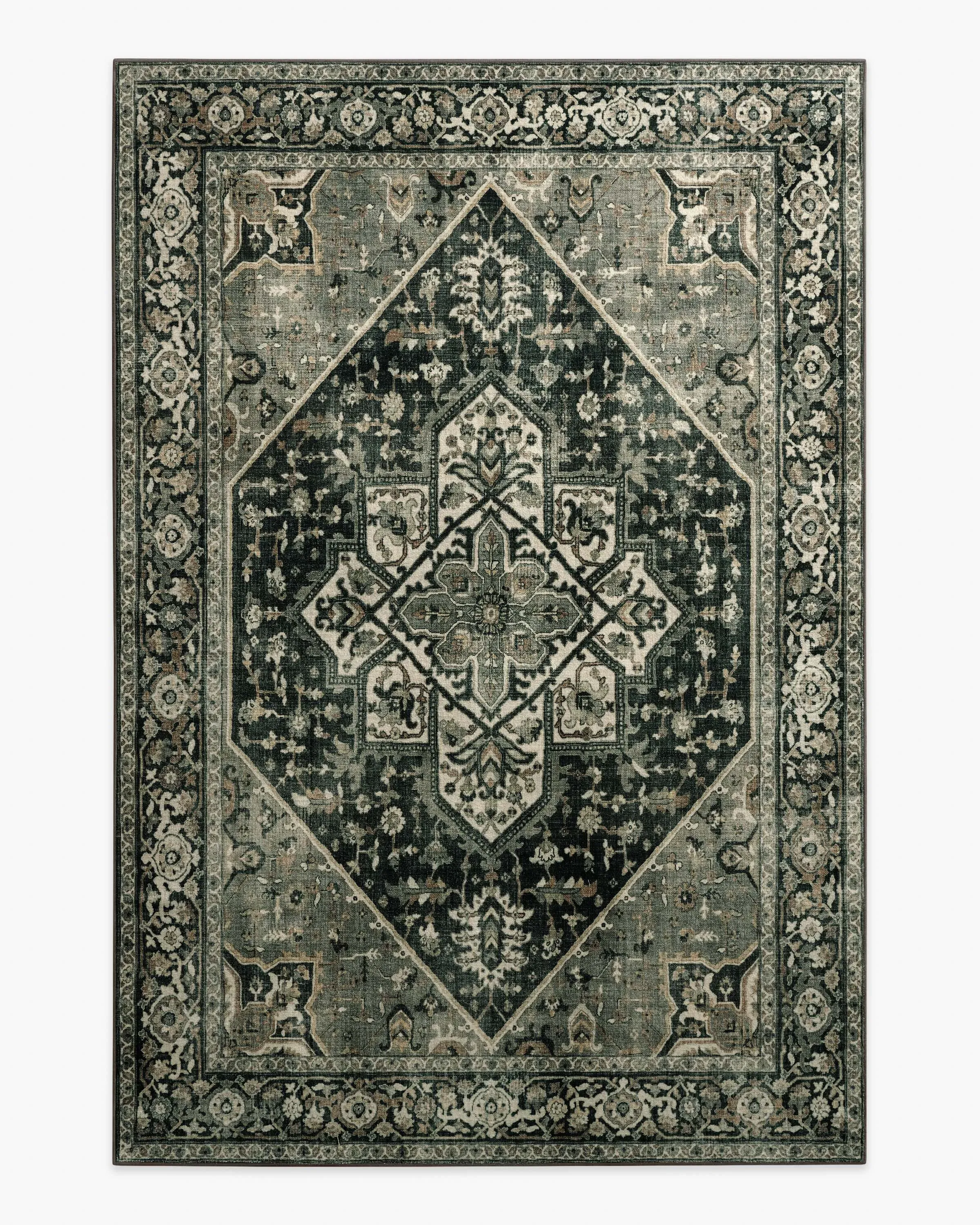 Large Area Rug Machine Washable - Black
