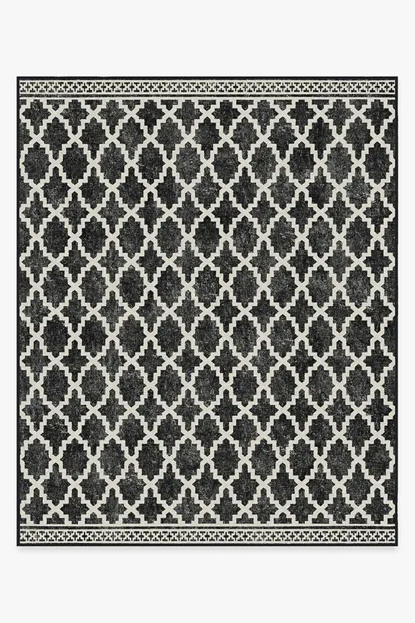 Large Area Rug Machine Washable - Black