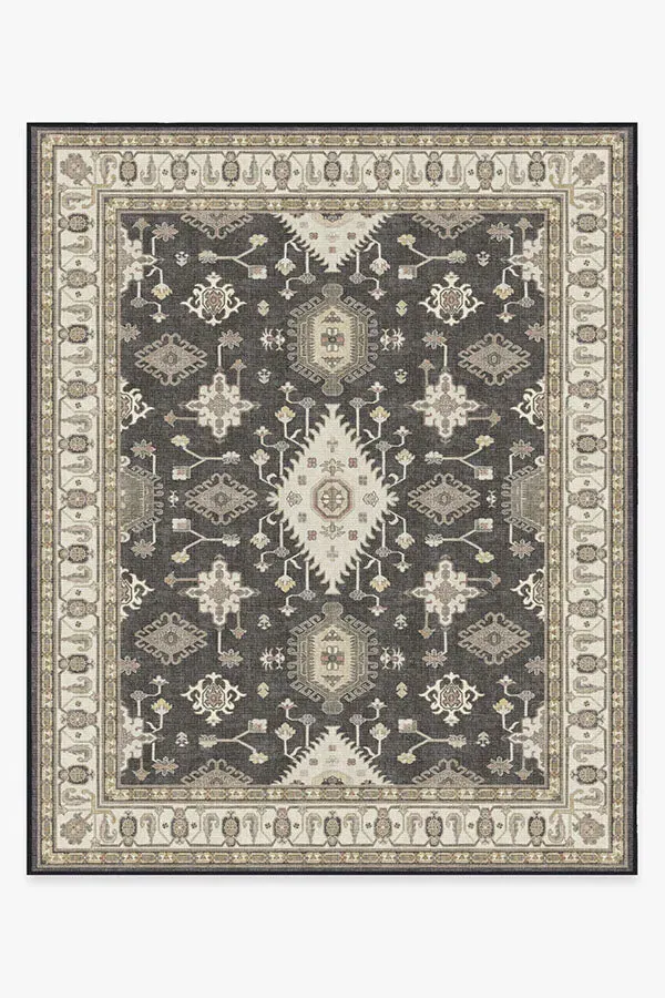 Large Area Rug Machine Washable - Black
