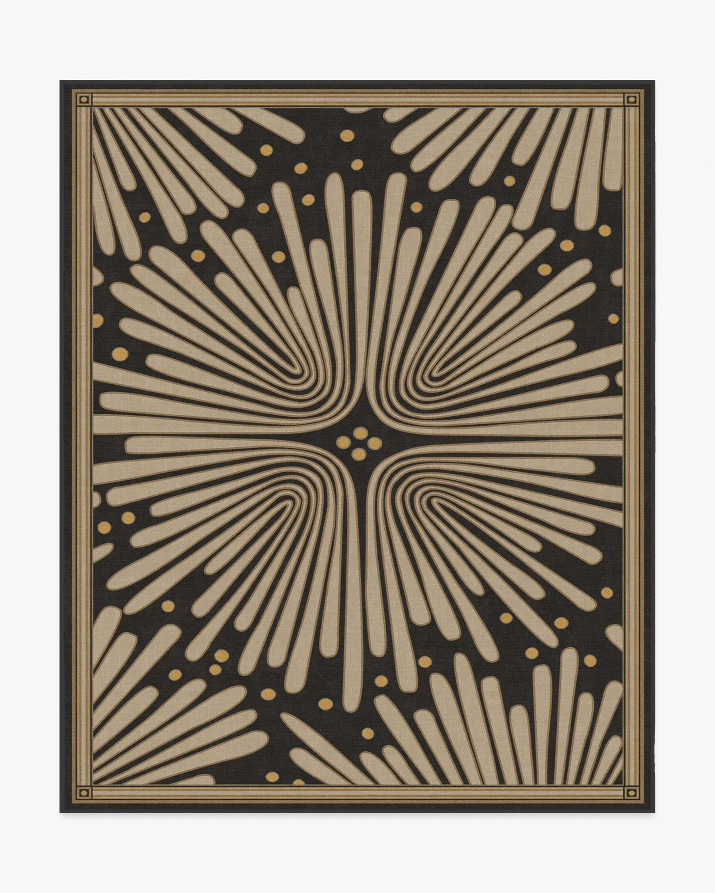 Large Area Rug Machine Washable - Black