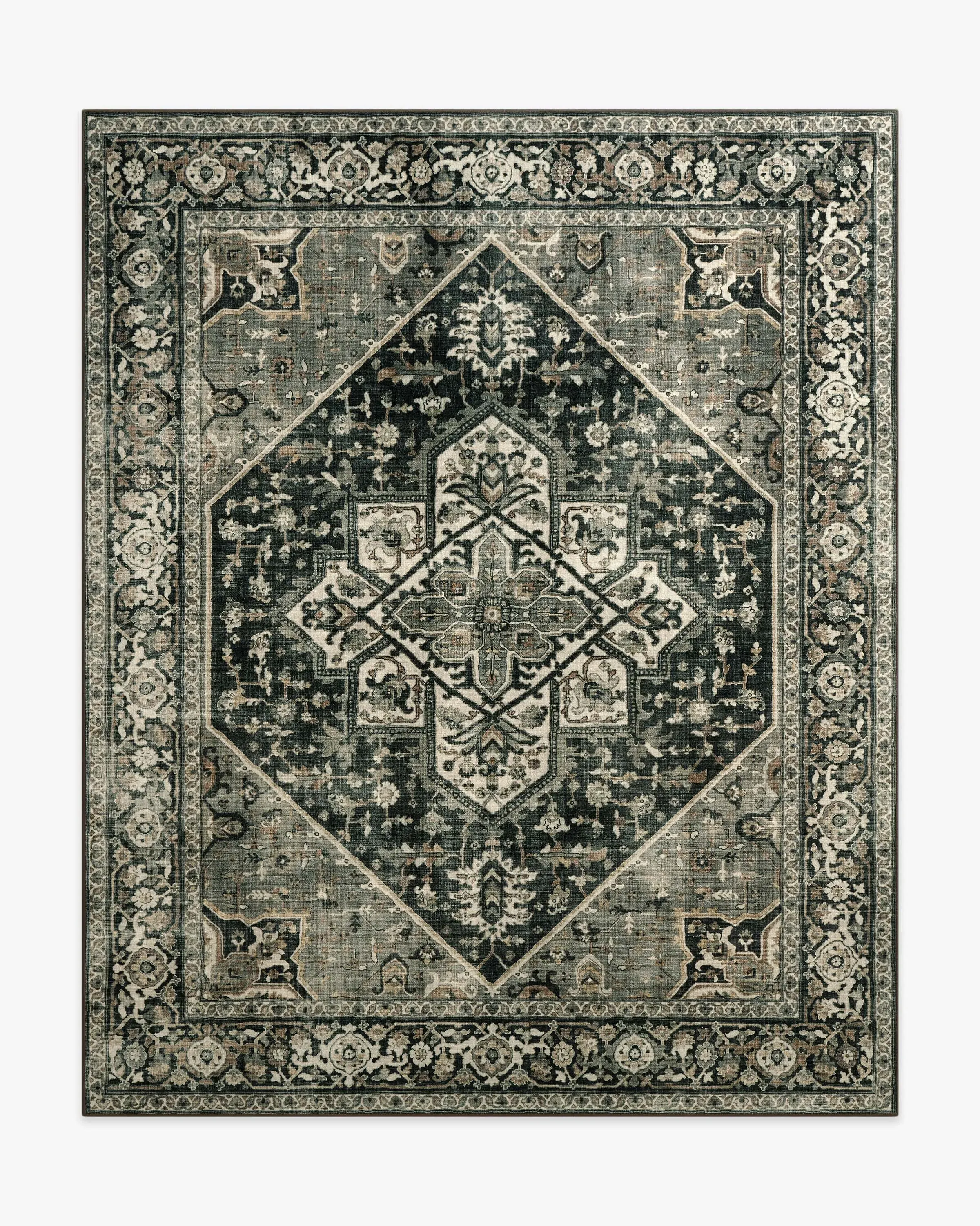 Large Area Rug Machine Washable - Black