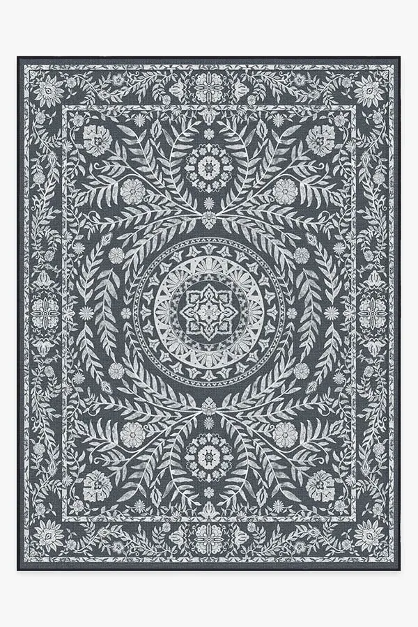 Large Area Rug Machine Washable - Black