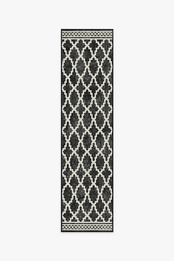 Large Area Rug Machine Washable - Black