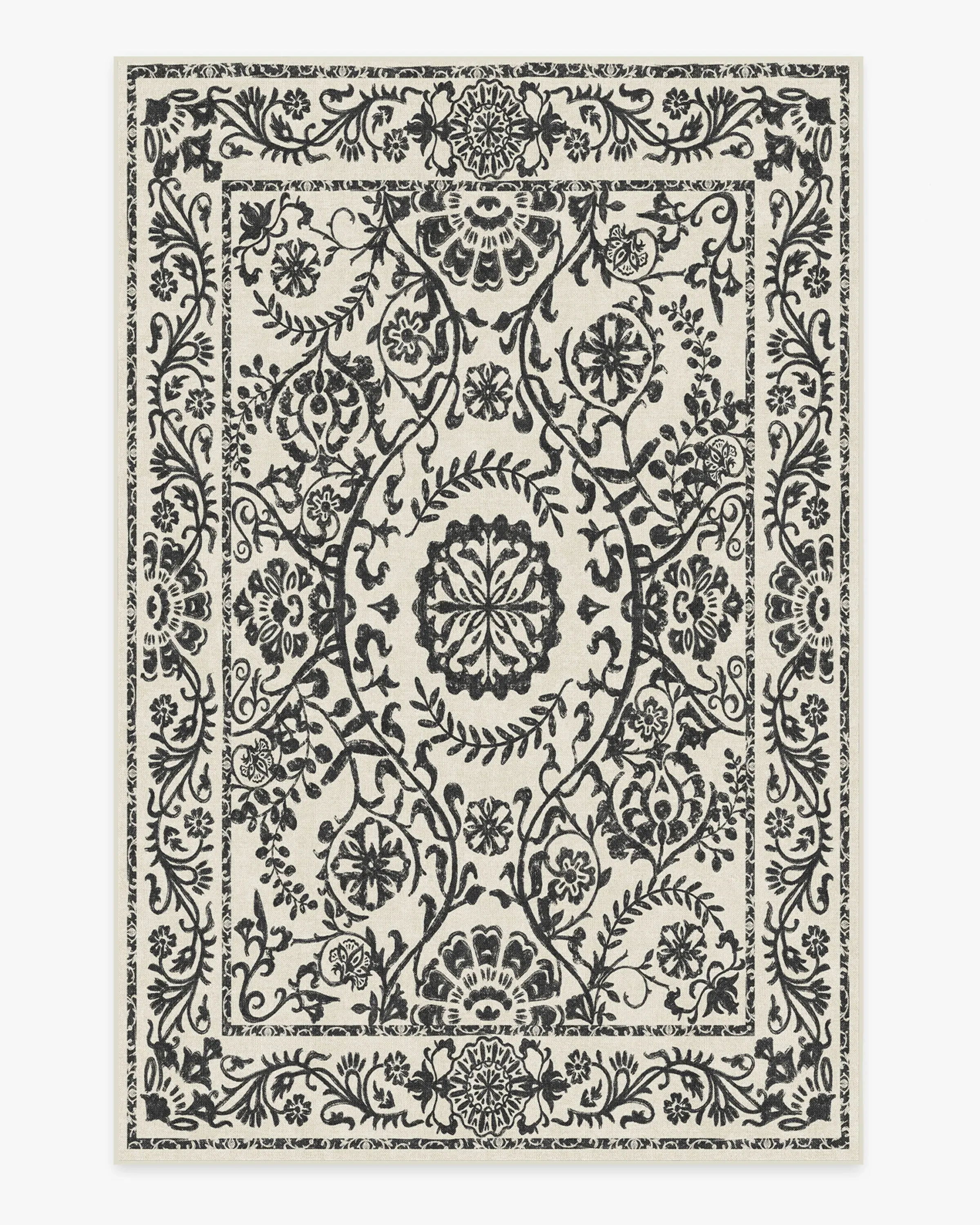 Large Area Rug Machine Washable - Black & White