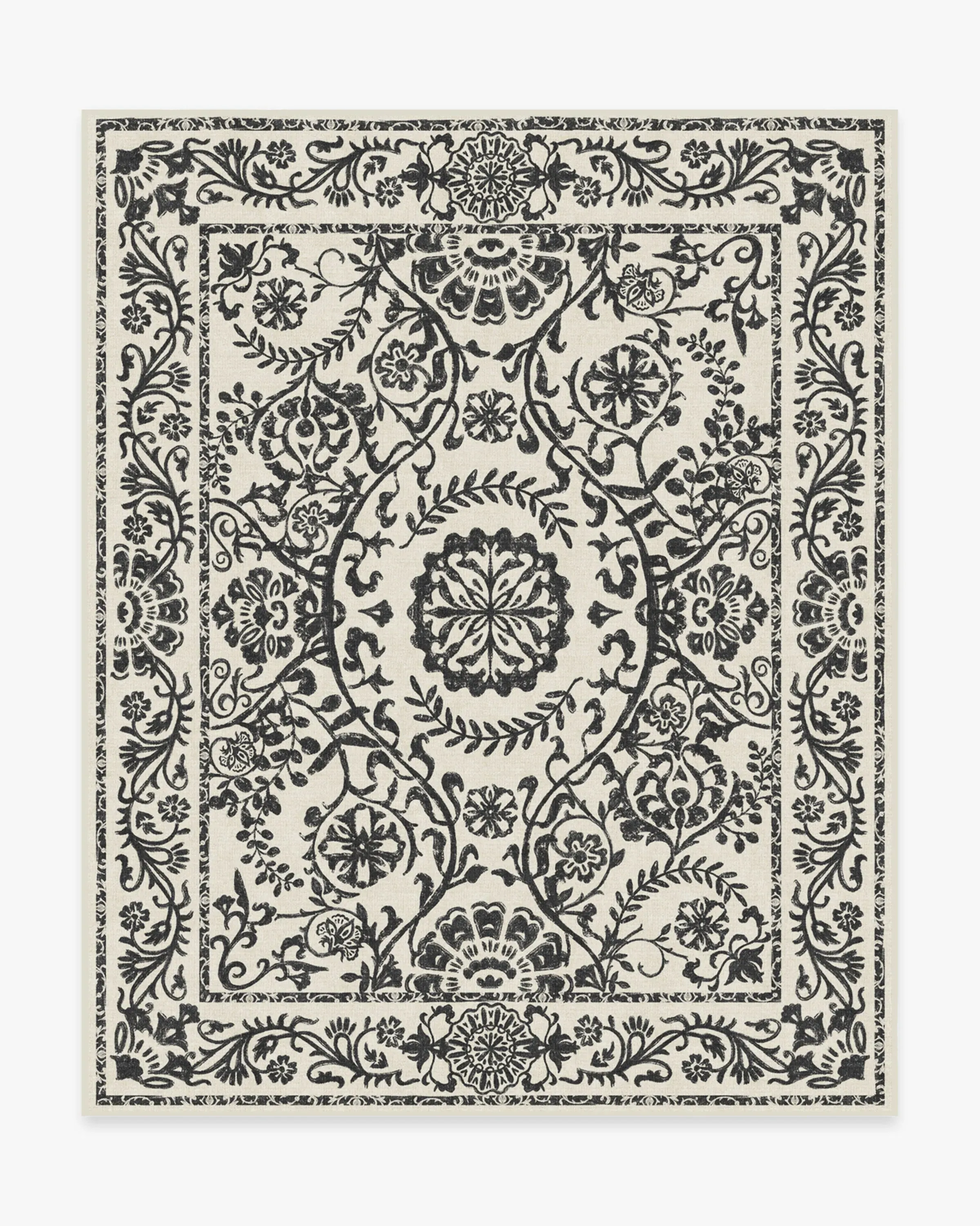 Large Area Rug Machine Washable - Black & White