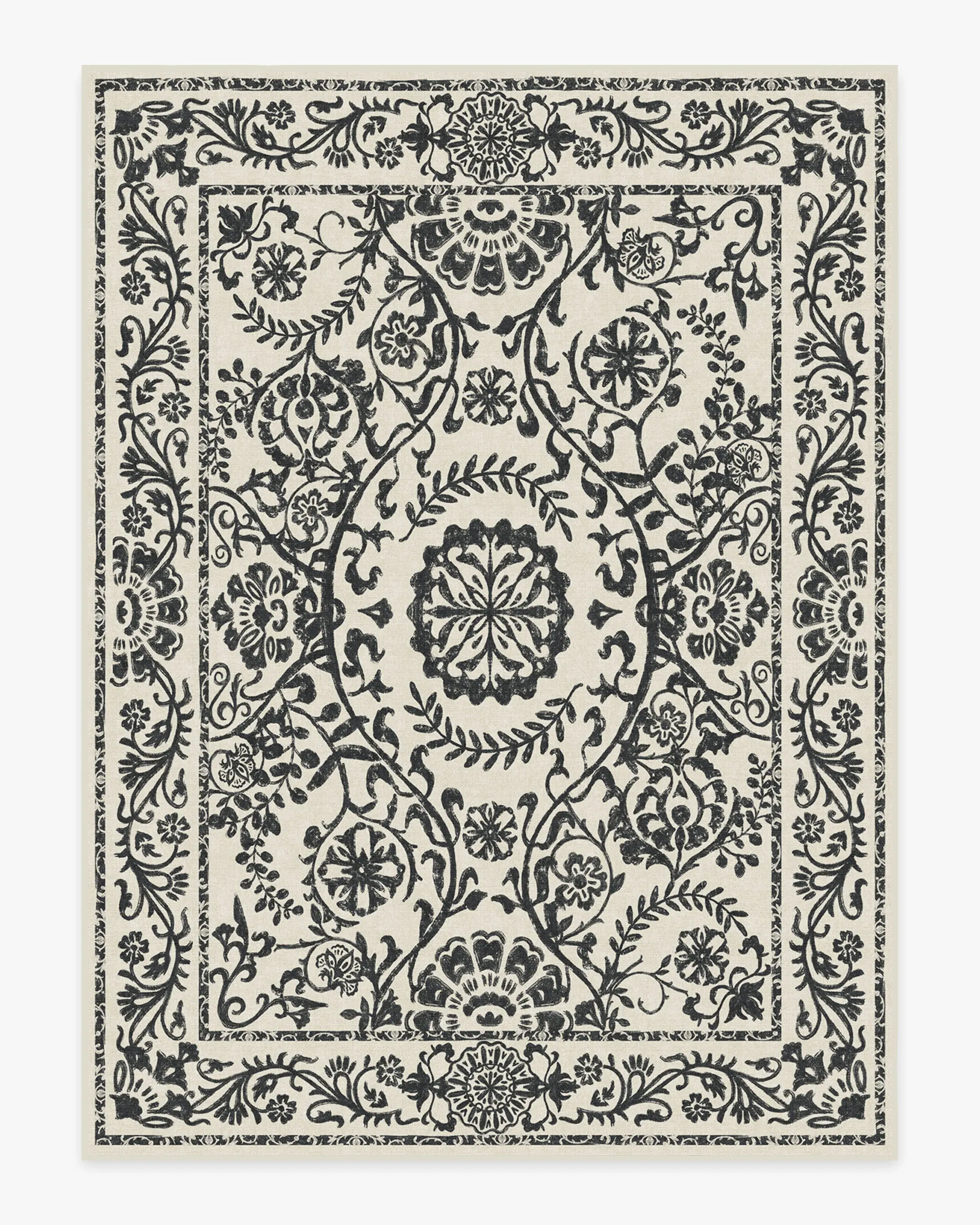 Large Area Rug Machine Washable - Black & White
