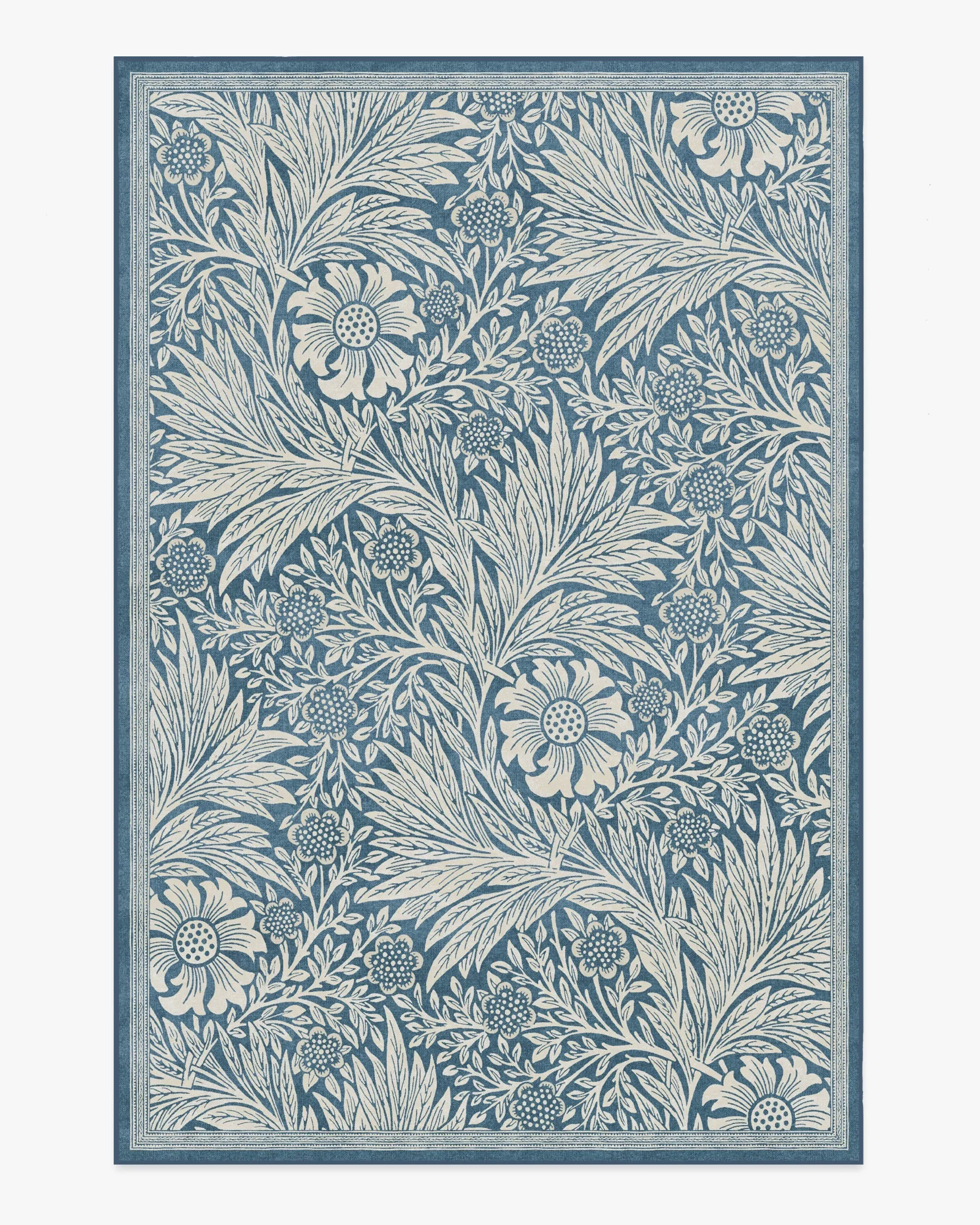 Large Area Rug Machine Washable - Blue