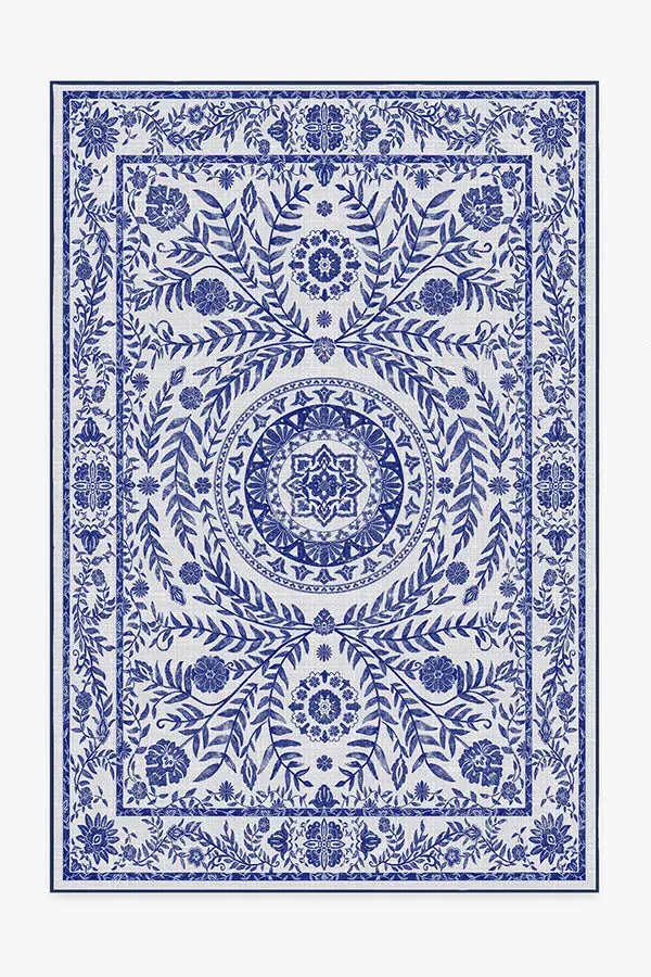 Large Area Rug Machine Washable - Blue